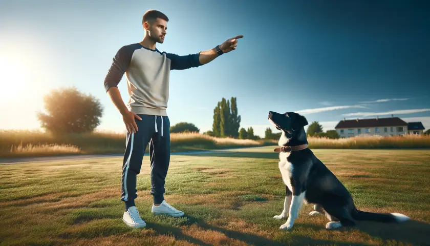 Dog Trainer Giving Commands